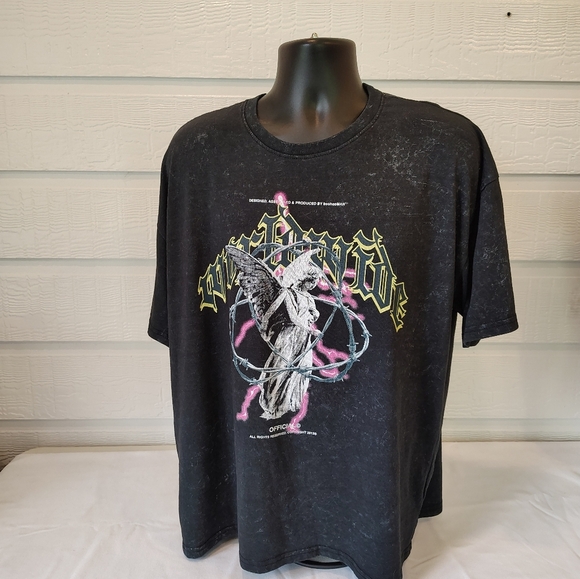 Boohooman Other - Black Graphic Tee grunge 90s y2k angel barbwire mens LG
